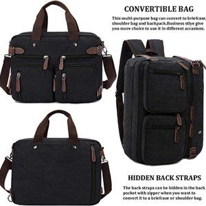Convertible Laptop Backpack 17.3 Inch Messenger Bag for Men/Women